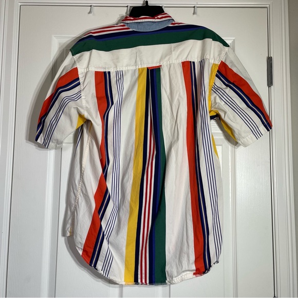 Vintage 90s Catalina Striped Button Up Shirt Medium - Picture 5 of 9